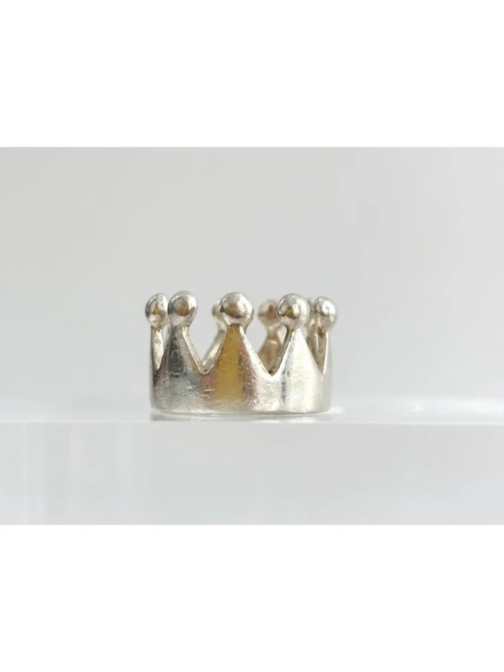 Crown Shaped Polished Bright Minimalist Sterling Silver 925 Vintage Ring - sz 6